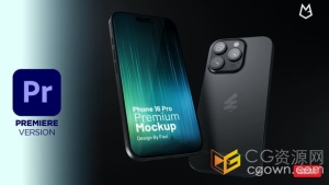 苹果手机iPhone 16 Pro应用程序宣传演示3D场景移动设备视频广告-PR模板