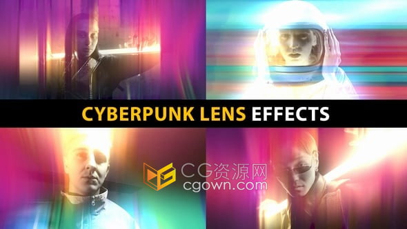 30种赛博朋克发光镜头效果PR模板Cyberpunk Lens Effects