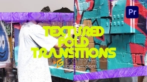 手工纸张折叠转场效果包定格动画制作PR模板Textured Fold Transitions