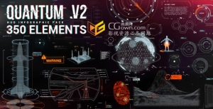 Quantum HUD Infographic V2 高科技军事信息化动态UI元素包 AE模板