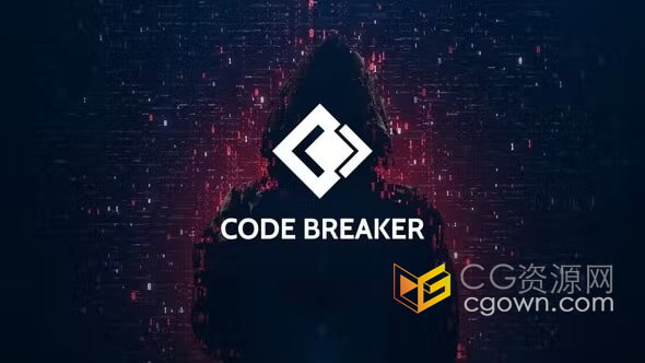 PR模板-高科技黑客剪影故障风格标志动画Hacker Logo Reveal