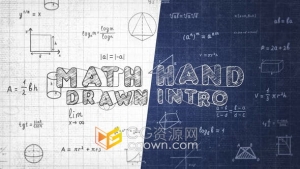 PR模板-定格动画手绘数学公式程式化动态图形视频片头