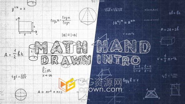 PR模板-定格动画手绘数学公式程式化动态图形视频片头