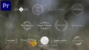 PR模板-优雅复古时尚可爱的婚礼标题现代婚礼视频开场白